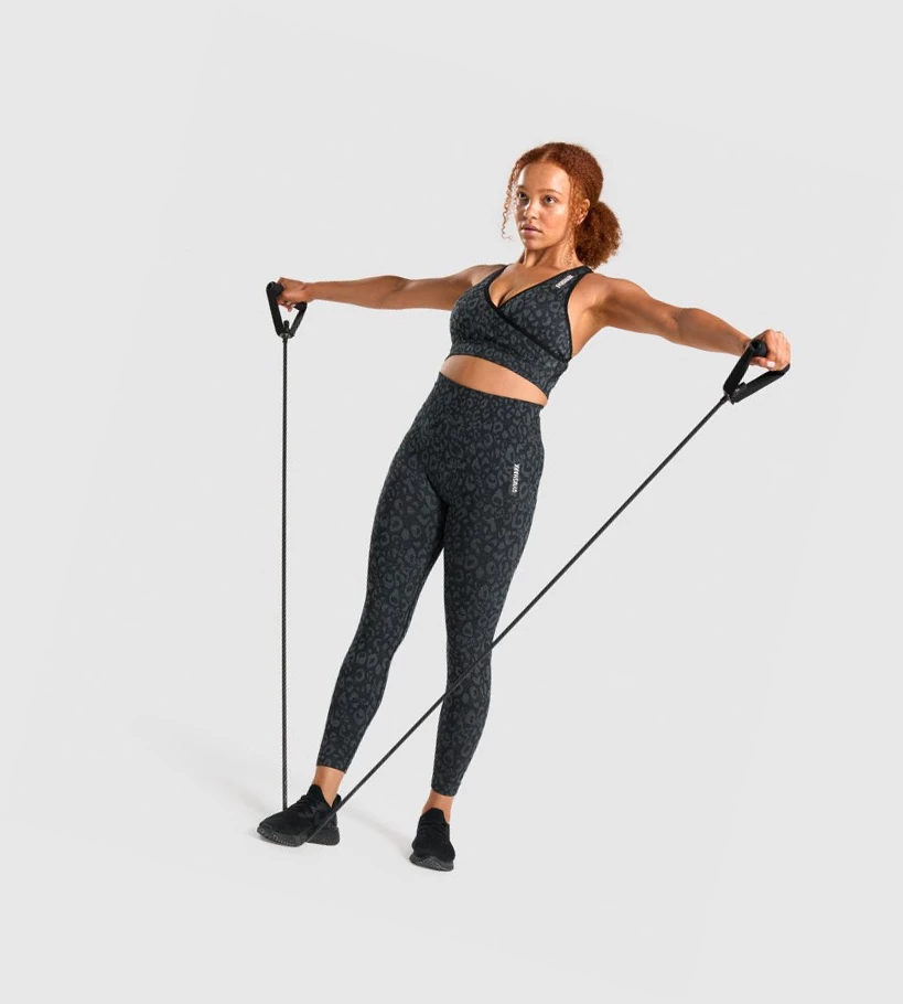 Sujetadores Deportivos Gymshark Adapt Animal Seamless Mujer Negros | WEDXJYF-19