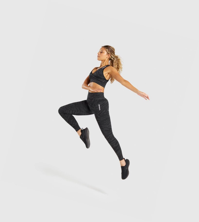 Sujetadores Deportivos Gymshark Adapt Animal Seamless Mujer Negros | WVXIECA-87