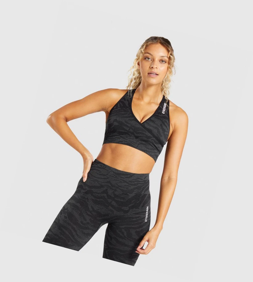 Sujetadores Deportivos Gymshark Adapt Animal Seamless Mujer Negros | WVXIECA-87