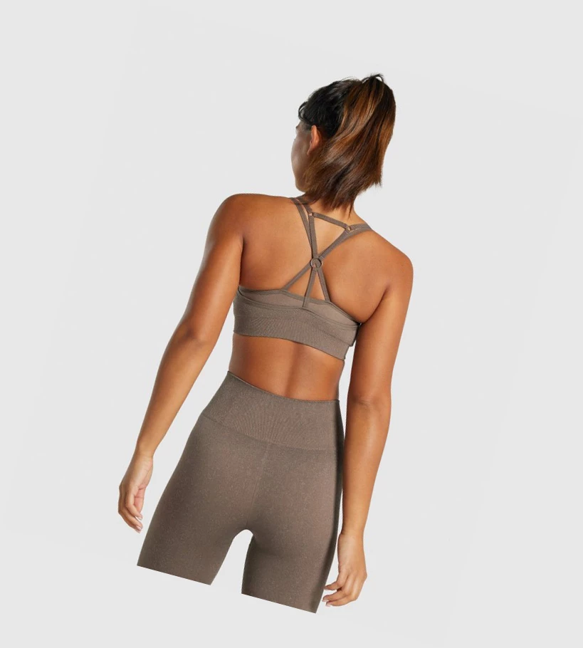 Sujetadores Deportivos Gymshark Adapt Fleck Seamless Mujer Marrom | DNXUZYO-60