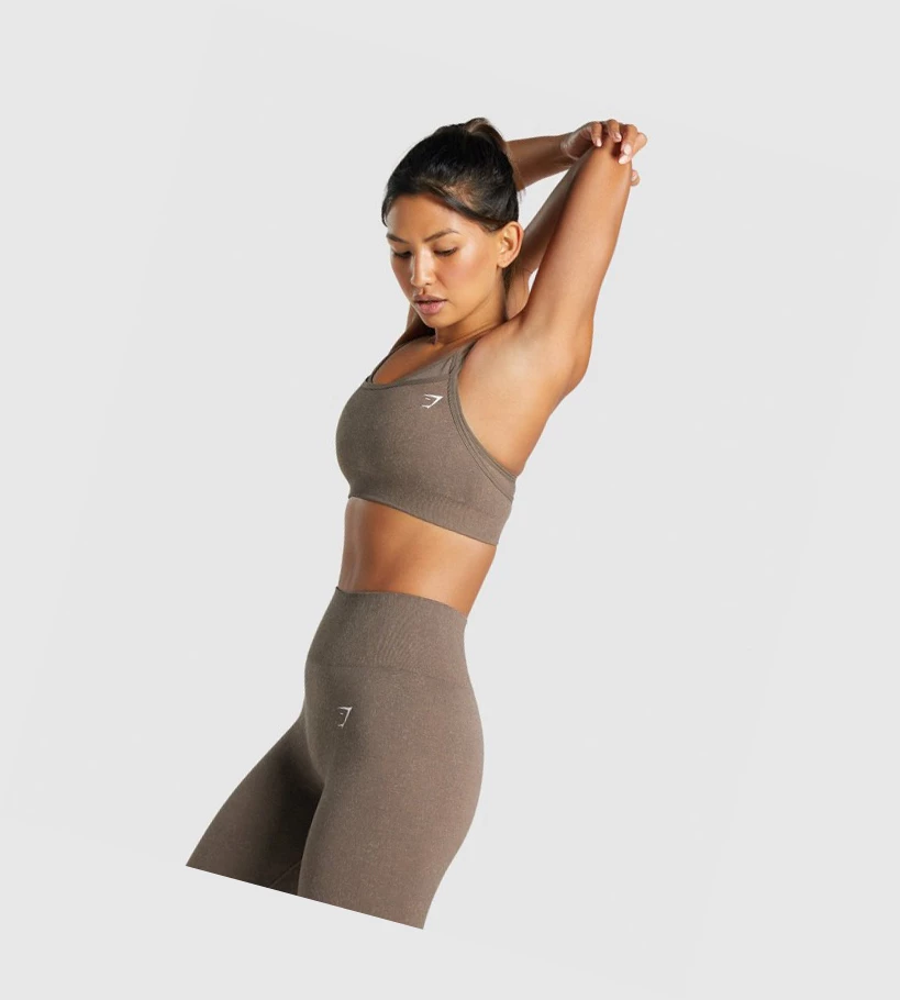 Sujetadores Deportivos Gymshark Adapt Fleck Seamless Mujer Marrom | DNXUZYO-60