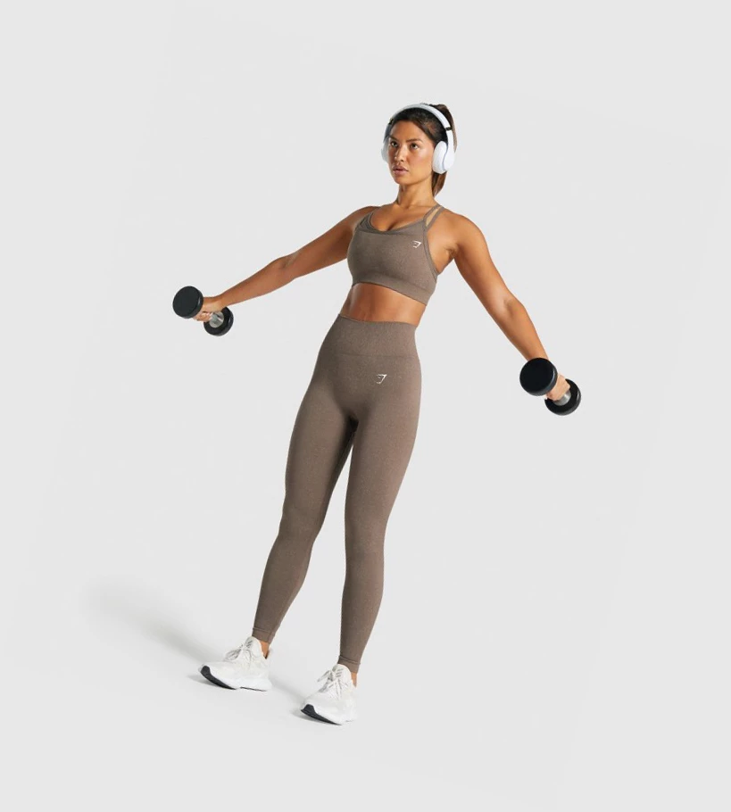 Sujetadores Deportivos Gymshark Adapt Fleck Seamless Mujer Marrom | DNXUZYO-60