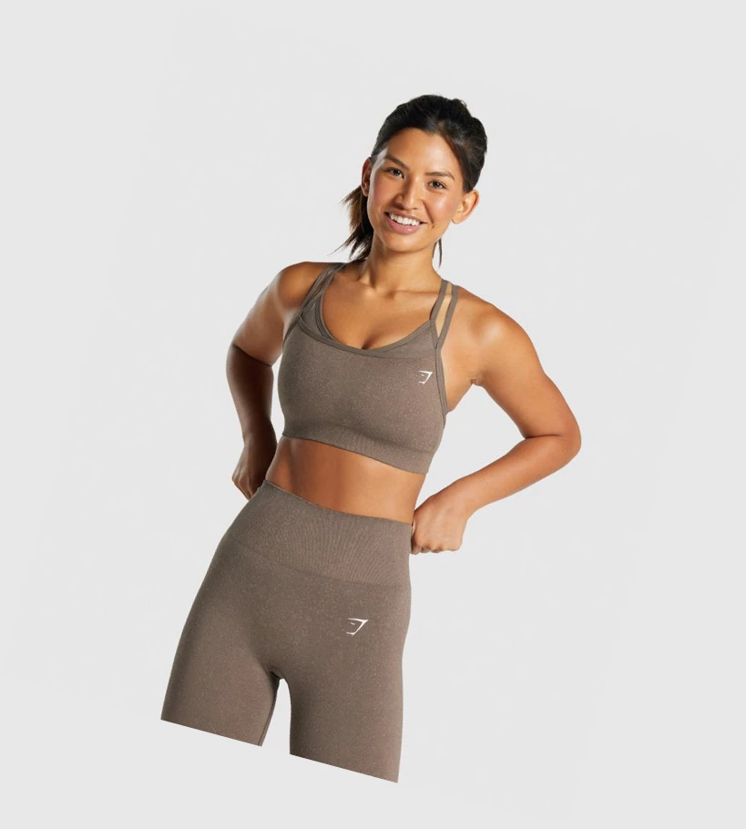 Sujetadores Deportivos Gymshark Adapt Fleck Seamless Mujer Marrom | DNXUZYO-60