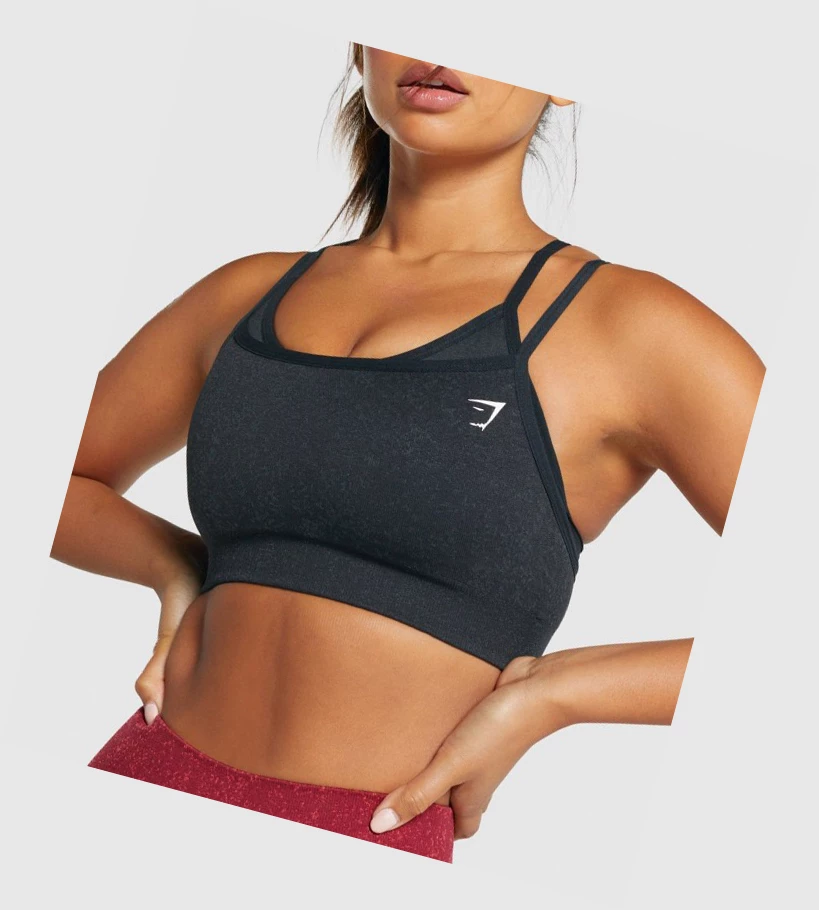 Sujetadores Deportivos Gymshark Adapt Fleck Seamless Mujer Negros | NITWZRC-60