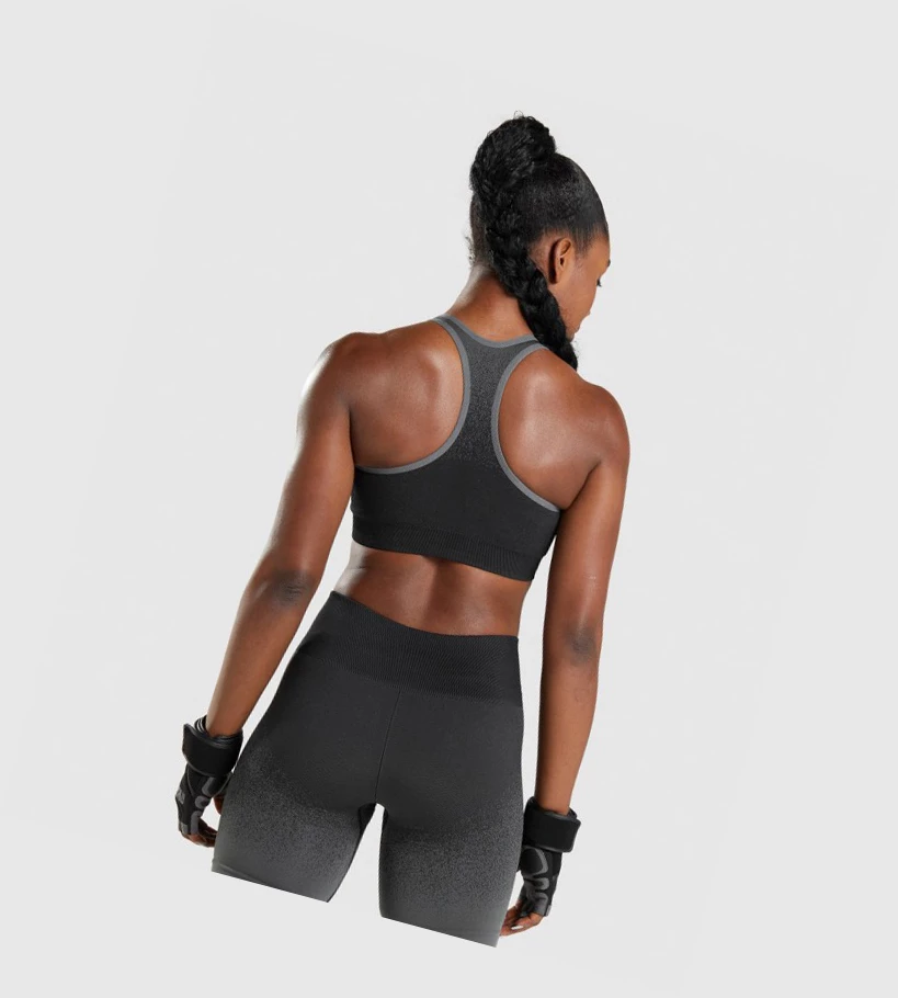 Sujetadores Deportivos Gymshark Adapt Ombre Seamless Mujer Negros Grises | ODAYRCT-26