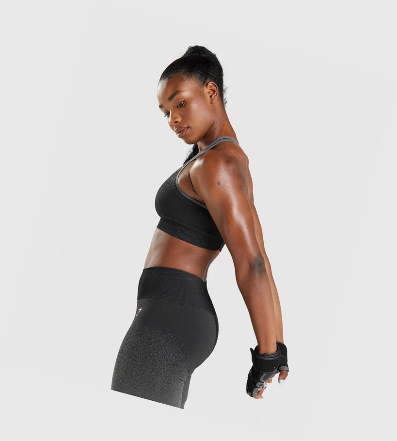 Sujetadores Deportivos Gymshark Adapt Ombre Seamless Mujer Negros Grises | ODAYRCT-26