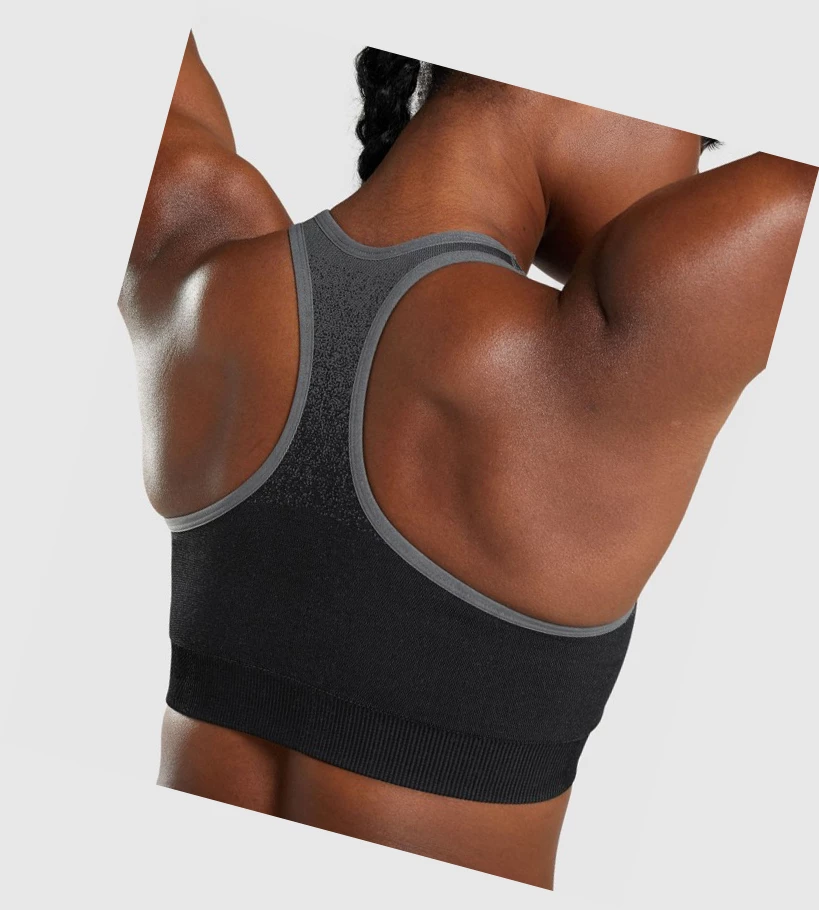 Sujetadores Deportivos Gymshark Adapt Ombre Seamless Mujer Negros Grises | ODAYRCT-26