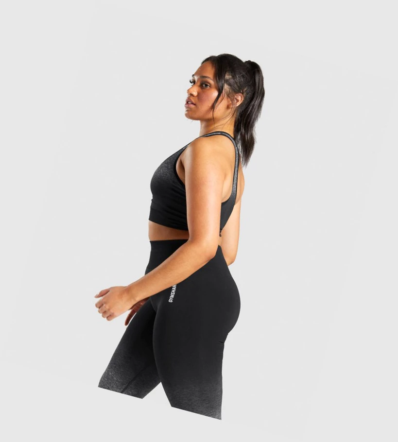 Sujetadores Deportivos Gymshark Adapt Ombre Seamless Mujer Negros Negros | QFYATEG-34