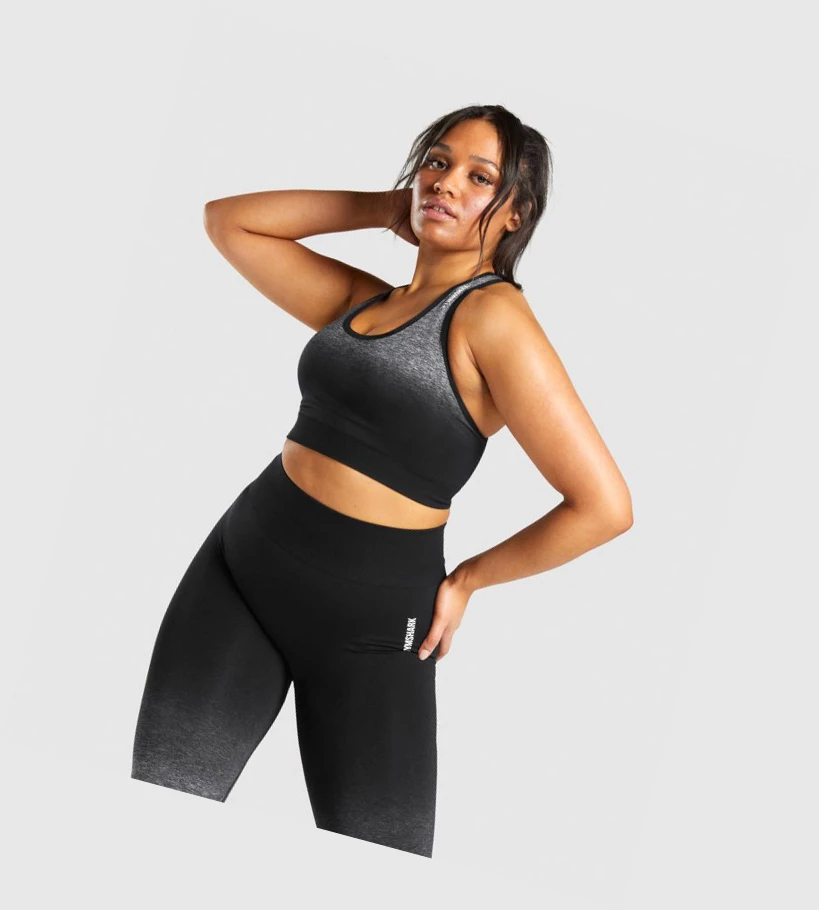 Sujetadores Deportivos Gymshark Adapt Ombre Seamless Mujer Negros Negros | QFYATEG-34