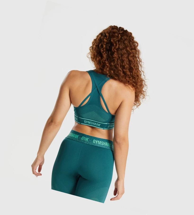 Sujetadores Deportivos Gymshark Apex Seamless Mujer Turquesa | LQHFZUN-85