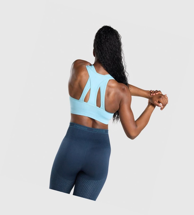 Sujetadores Deportivos Gymshark Apex Seamless Mujer Azules Claro | VOAIFUT-86