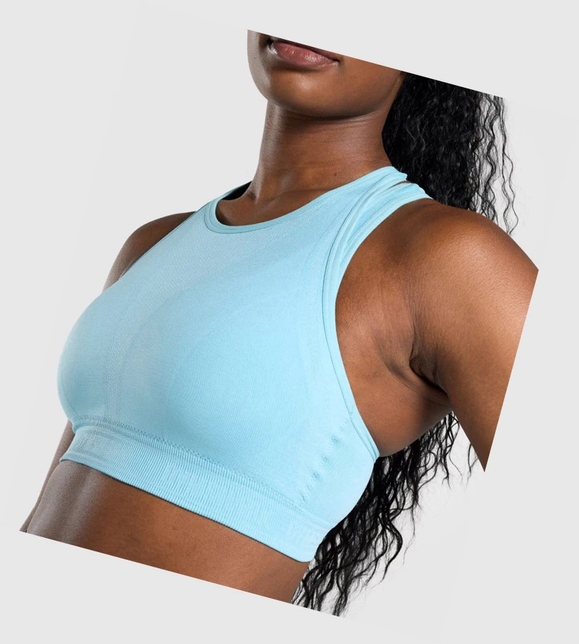 Sujetadores Deportivos Gymshark Apex Seamless Mujer Azules Claro | VOAIFUT-86