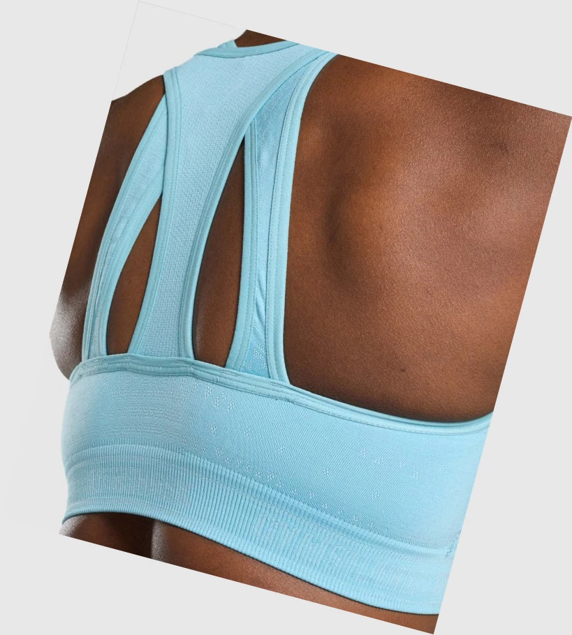 Sujetadores Deportivos Gymshark Apex Seamless Mujer Azules Claro | VOAIFUT-86