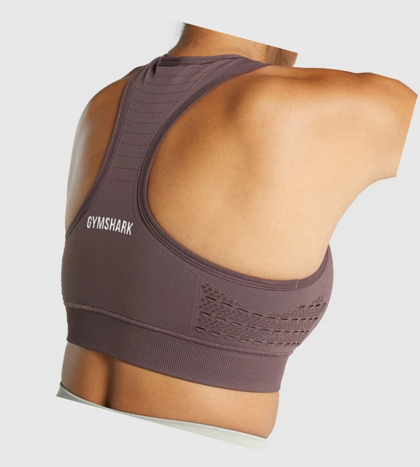 Sujetadores Deportivos Gymshark Energy Seamless Mujer Marrom | GVRJTZQ-41