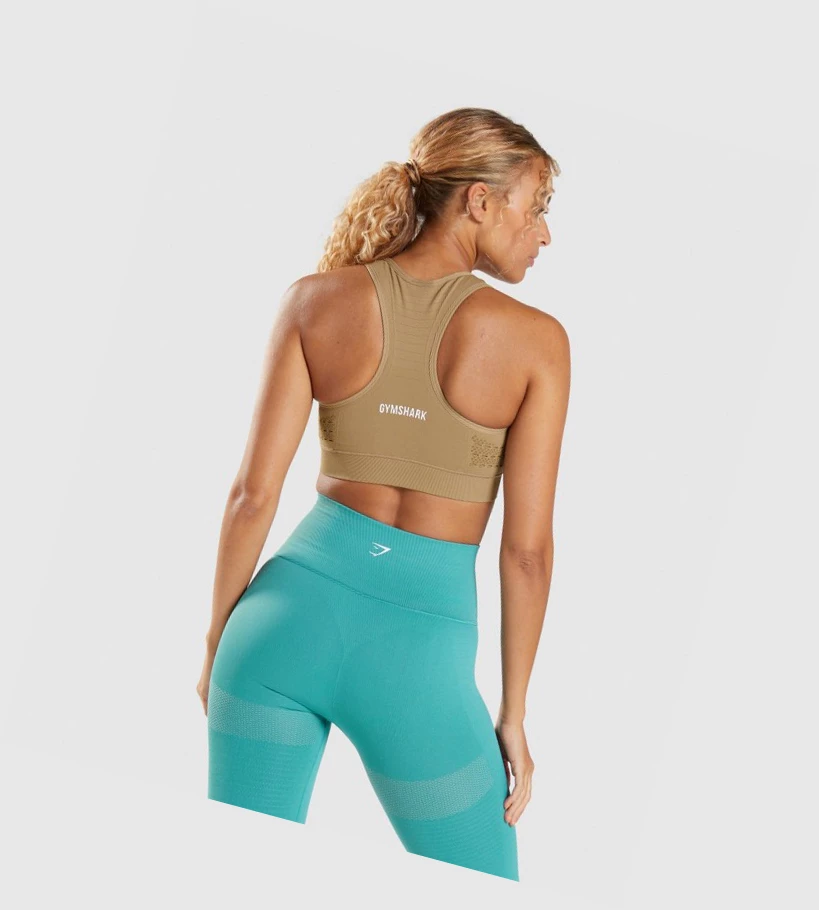 Sujetadores Deportivos Gymshark Energy Seamless Mujer Marrom | NSXUFLY-54