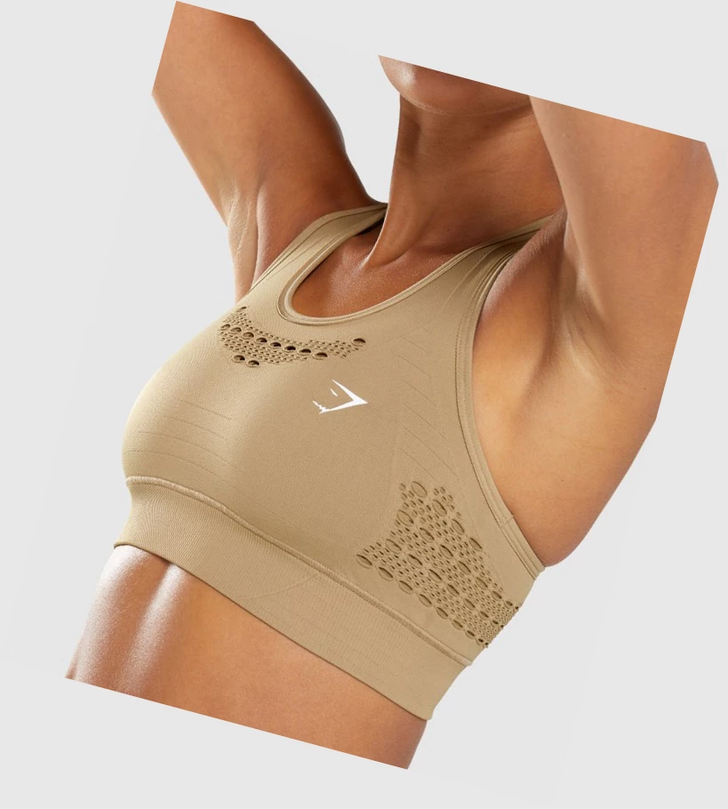 Sujetadores Deportivos Gymshark Energy Seamless Mujer Marrom | NSXUFLY-54