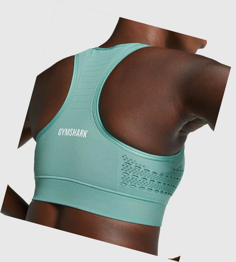 Sujetadores Deportivos Gymshark Energy Seamless Mujer Verdes Claro | SFQDIVN-52