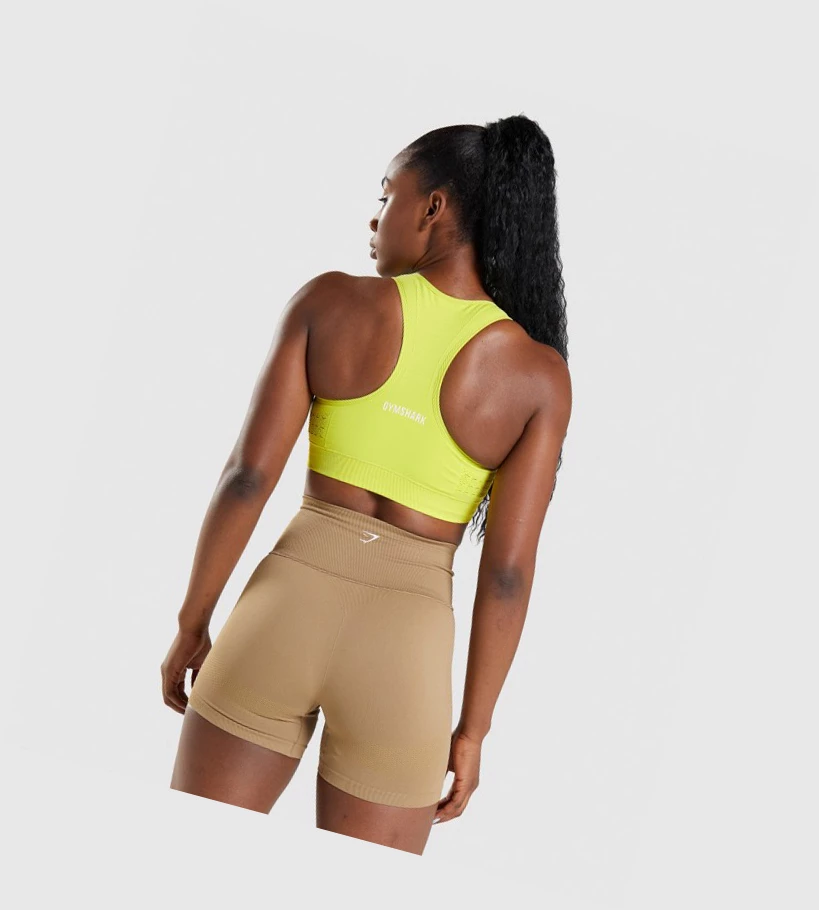 Sujetadores Deportivos Gymshark Energy Seamless Mujer Amarillos | VARMJIX-87