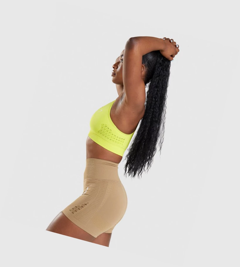 Sujetadores Deportivos Gymshark Energy Seamless Mujer Amarillos | VARMJIX-87