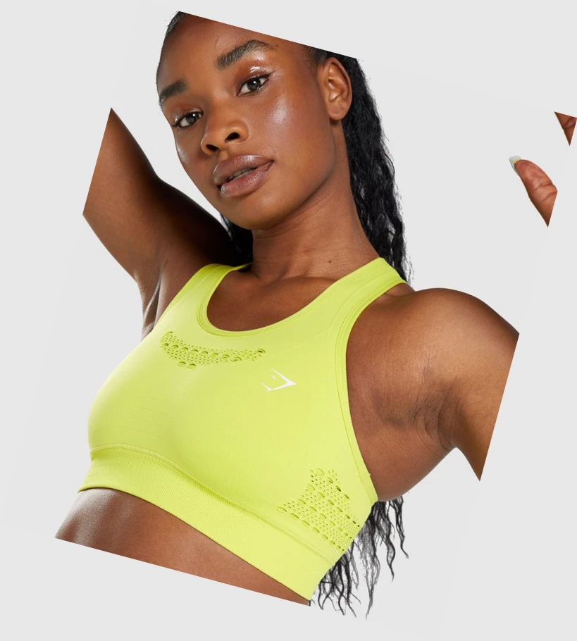 Sujetadores Deportivos Gymshark Energy Seamless Mujer Amarillos | VARMJIX-87