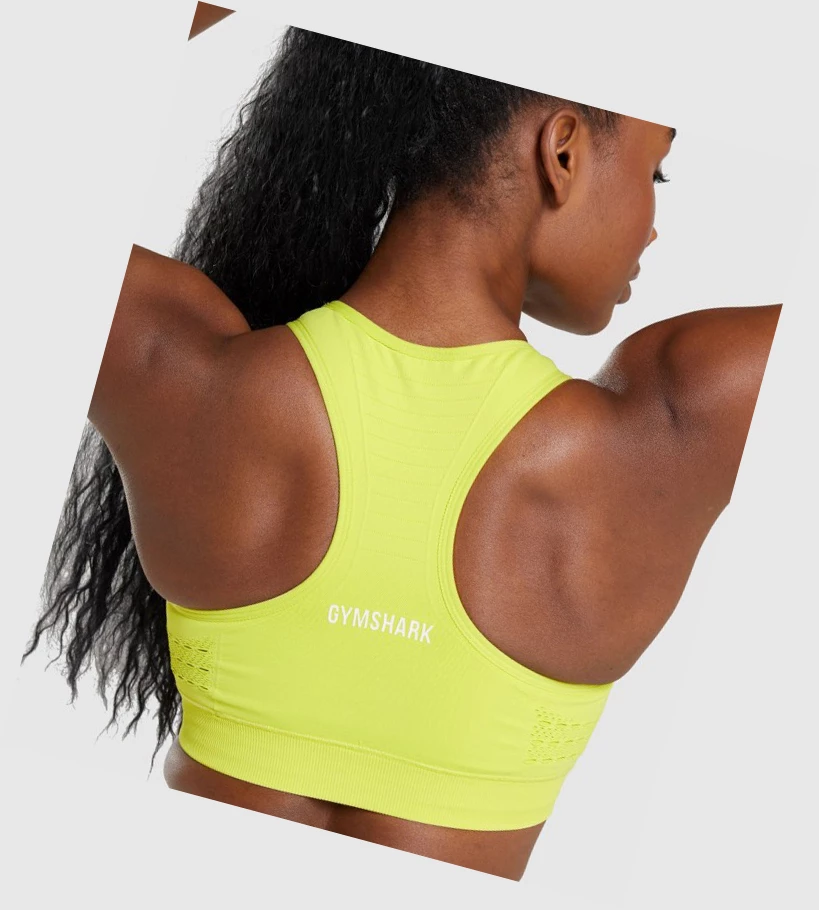 Sujetadores Deportivos Gymshark Energy Seamless Mujer Amarillos | VARMJIX-87