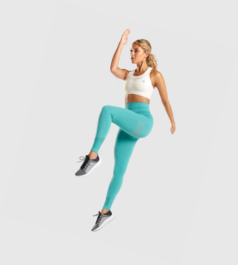 Sujetadores Deportivos Gymshark Energy Seamless Mujer Blancos | VUJXRAL-84