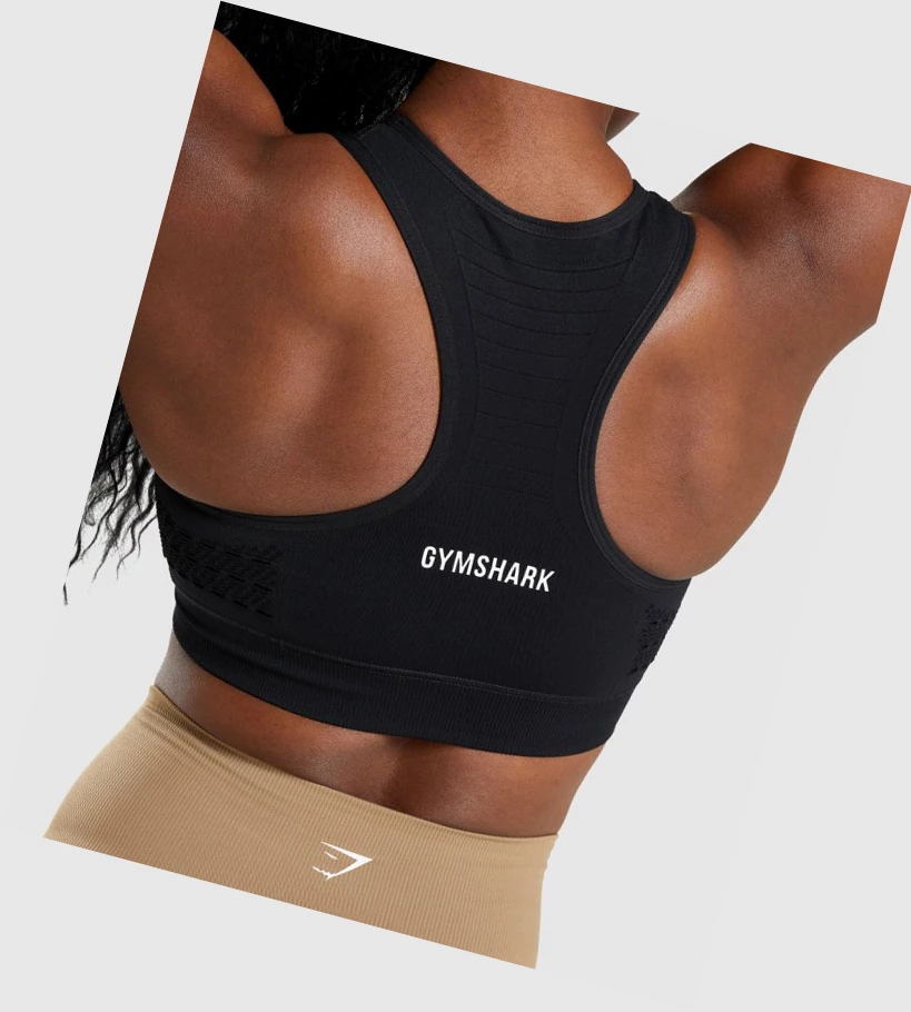 Sujetadores Deportivos Gymshark Energy Seamless Mujer Negros | YFNPUJC-07