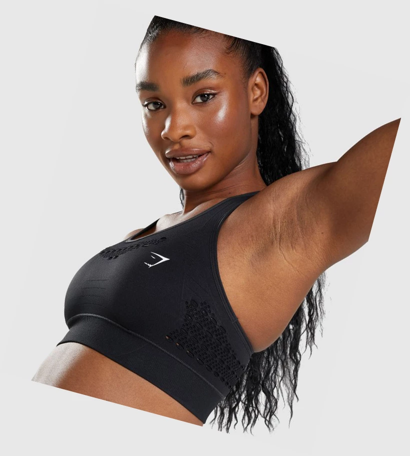 Sujetadores Deportivos Gymshark Energy Seamless Mujer Negros | YFNPUJC-07