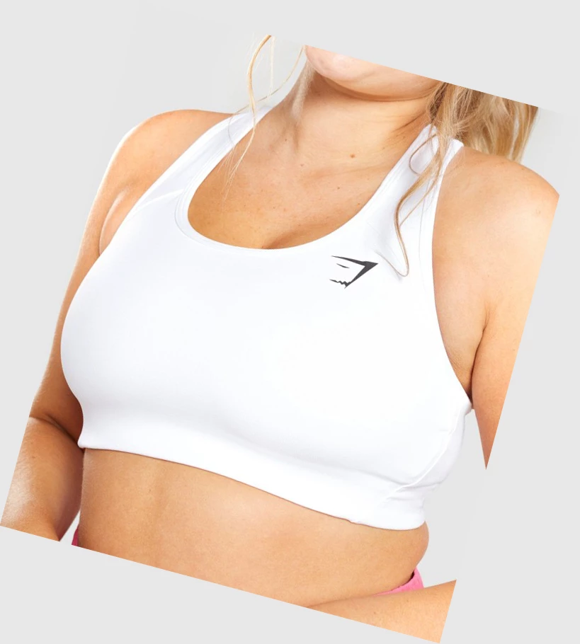 Sujetadores Deportivos Gymshark Essential Racer Back Entrenamiento Mujer Blancos | AGSRWZP-84