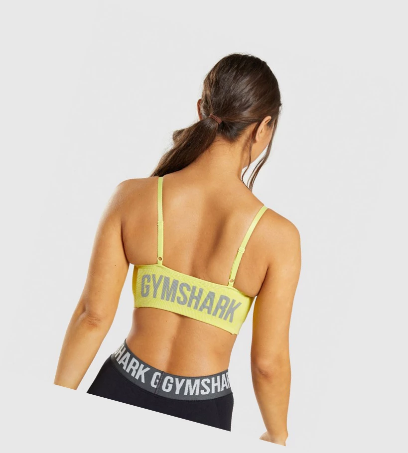 Sujetadores Deportivos Gymshark Flex Tiras Mujer Amarillos | HGSWMNY-27