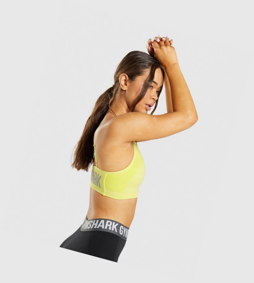 Sujetadores Deportivos Gymshark Flex Tiras Mujer Amarillos | HGSWMNY-27