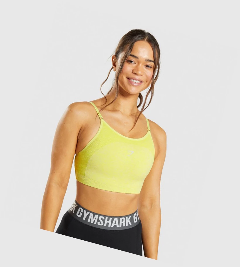 Sujetadores Deportivos Gymshark Flex Tiras Mujer Amarillos | HGSWMNY-27