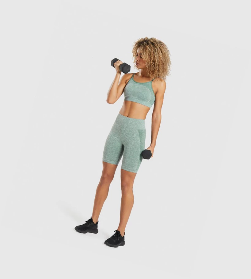 Sujetadores Deportivos Gymshark Flex Tiras Mujer Verdes | JRHOSQK-83