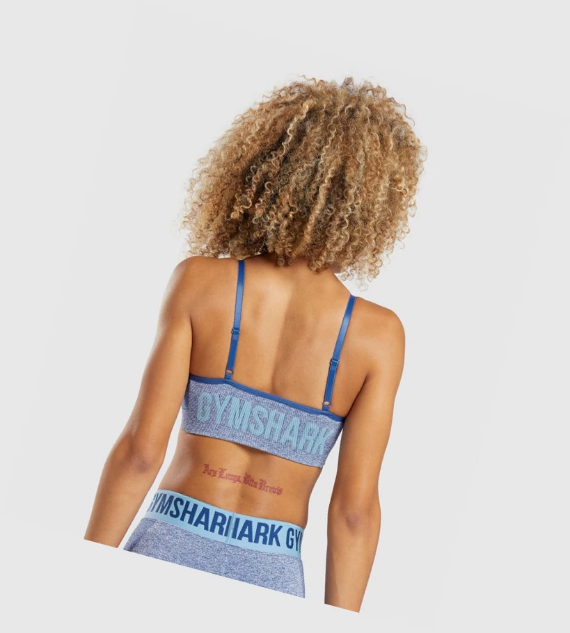 Sujetadores Deportivos Gymshark Flex Tiras Mujer Azules | QVOSLMZ-02