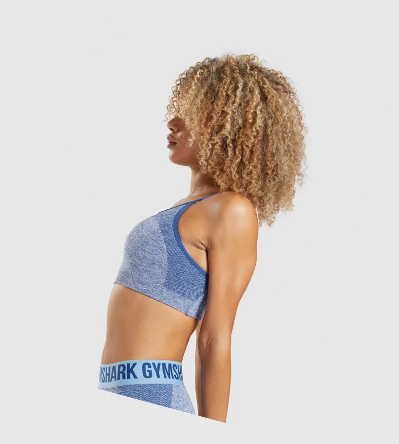 Sujetadores Deportivos Gymshark Flex Tiras Mujer Azules | QVOSLMZ-02