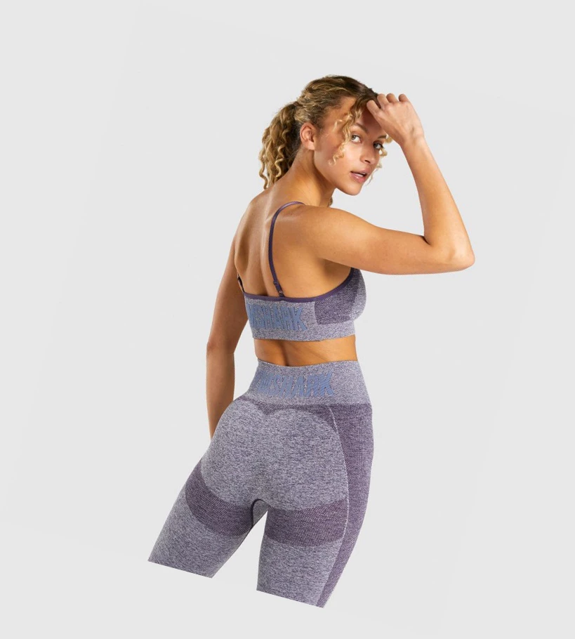 Sujetadores Deportivos Gymshark Flex Tiras Mujer Morados | TOHKDPS-70