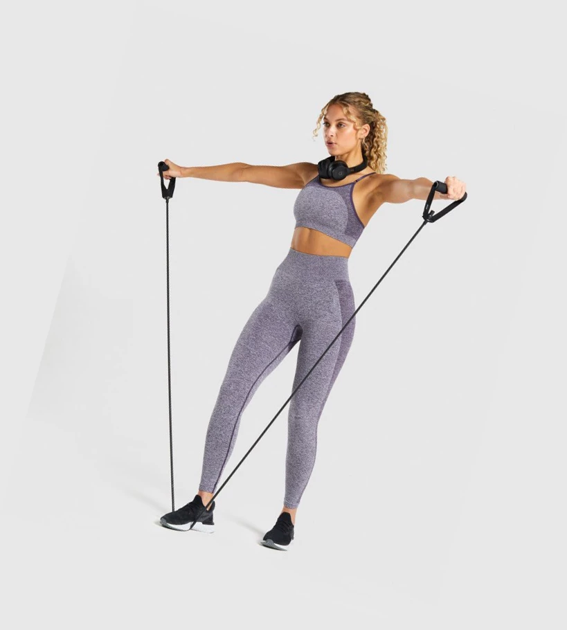 Sujetadores Deportivos Gymshark Flex Tiras Mujer Morados | TOHKDPS-70