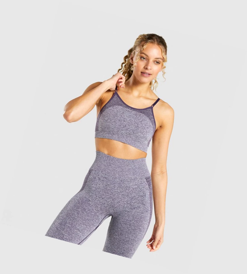 Sujetadores Deportivos Gymshark Flex Tiras Mujer Morados | TOHKDPS-70