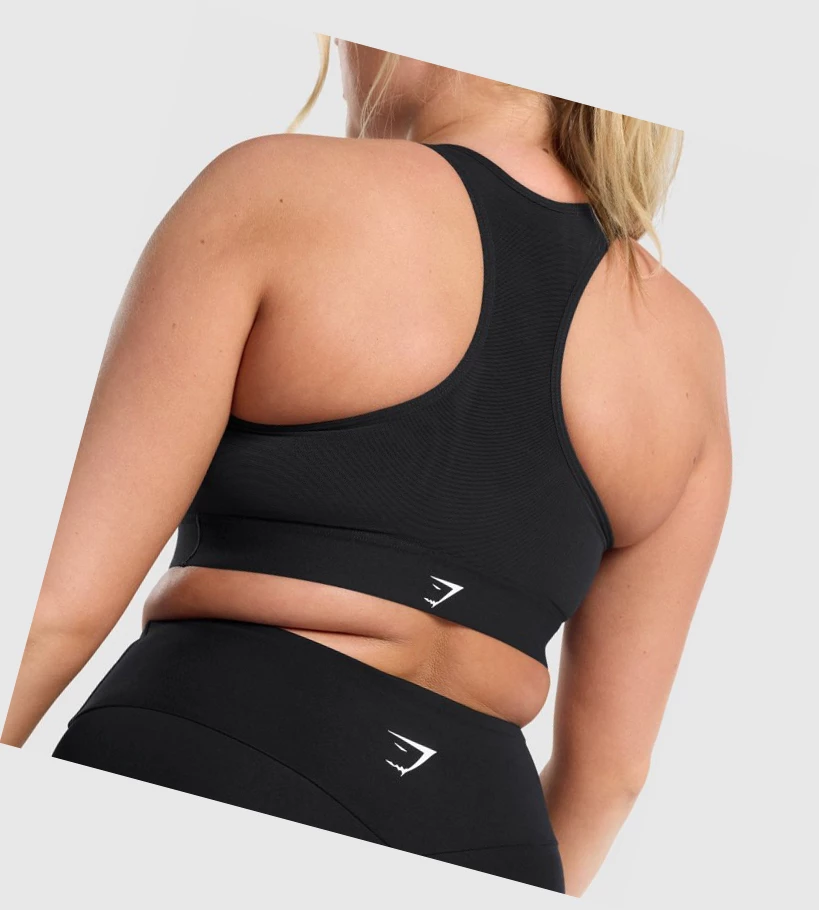 Sujetadores Deportivos Gymshark Ligeros High Support Entrenamiento Mujer Negros | JTRGISW-35