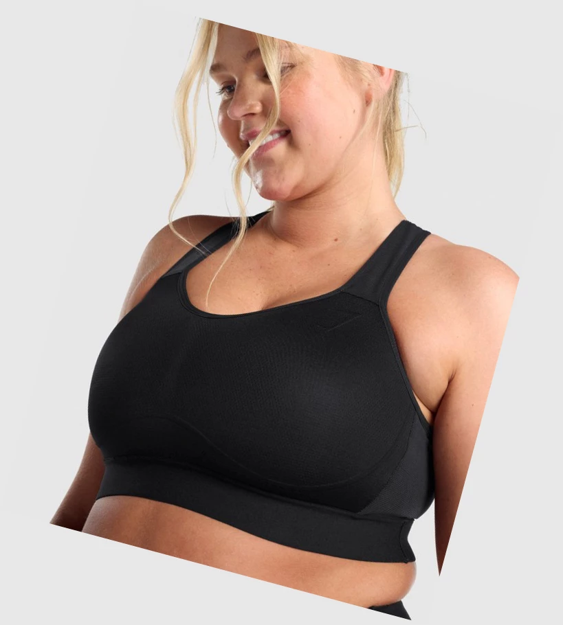 Sujetadores Deportivos Gymshark Ligeros High Support Entrenamiento Mujer Negros | JTRGISW-35