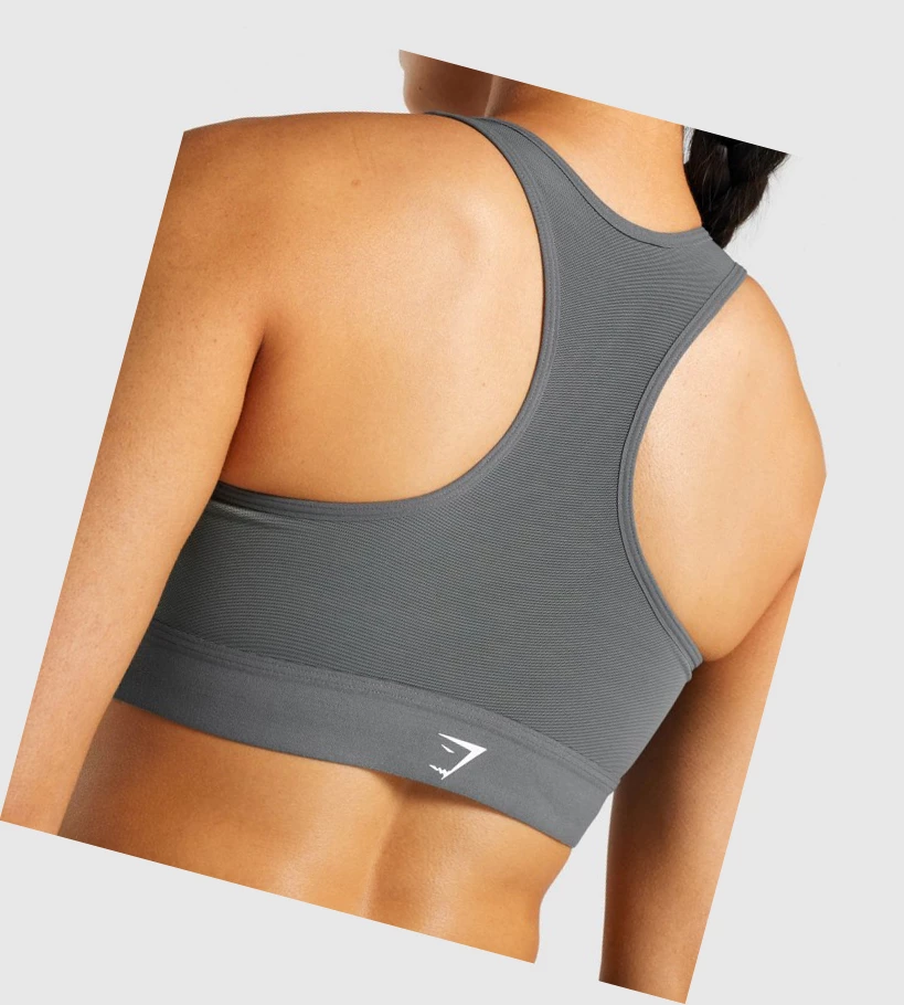 Sujetadores Deportivos Gymshark Ligeros High Support Entrenamiento Mujer Grises | PNWFVCB-40