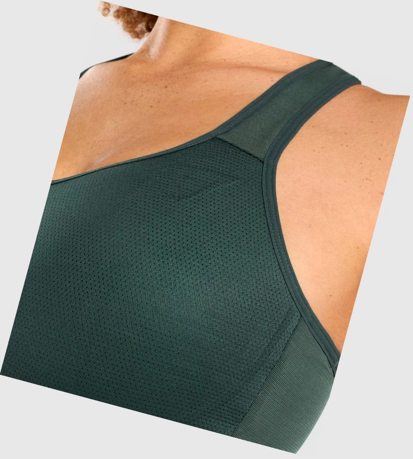 Sujetadores Deportivos Gymshark Ligeros High Support Entrenamiento Mujer Verdes Oscuro | STWULQA-69