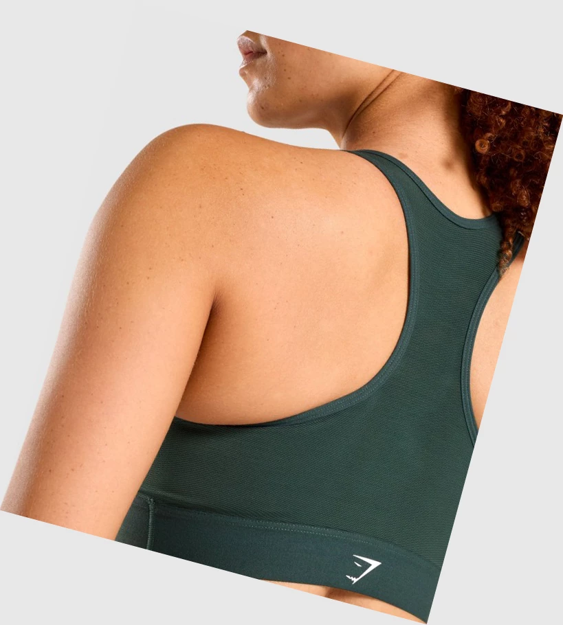 Sujetadores Deportivos Gymshark Ligeros High Support Entrenamiento Mujer Verdes Oscuro | STWULQA-69