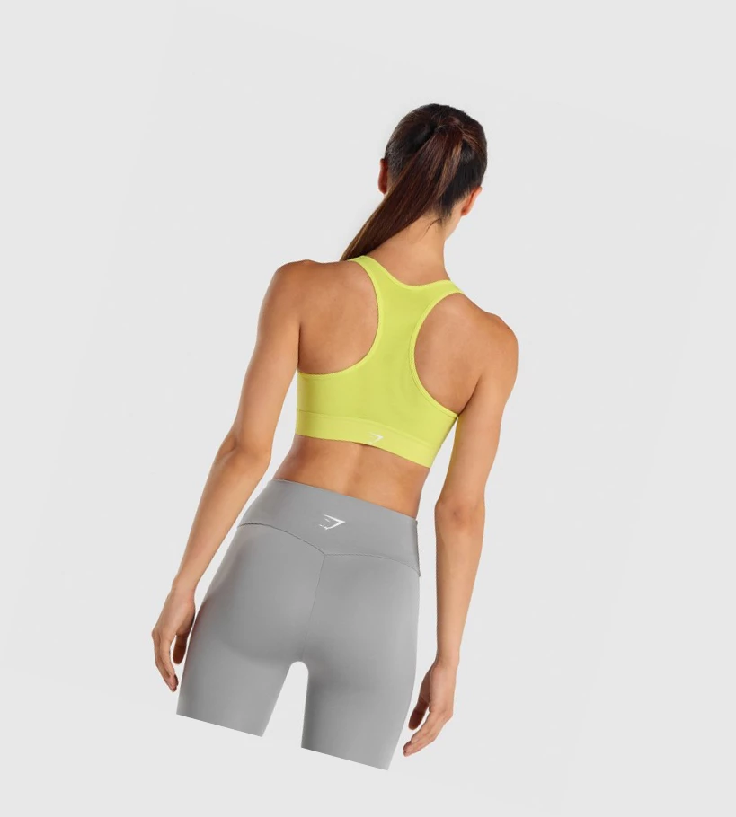 Sujetadores Deportivos Gymshark Ligeros High Support Entrenamiento Mujer Amarillos | USZLOHV-31