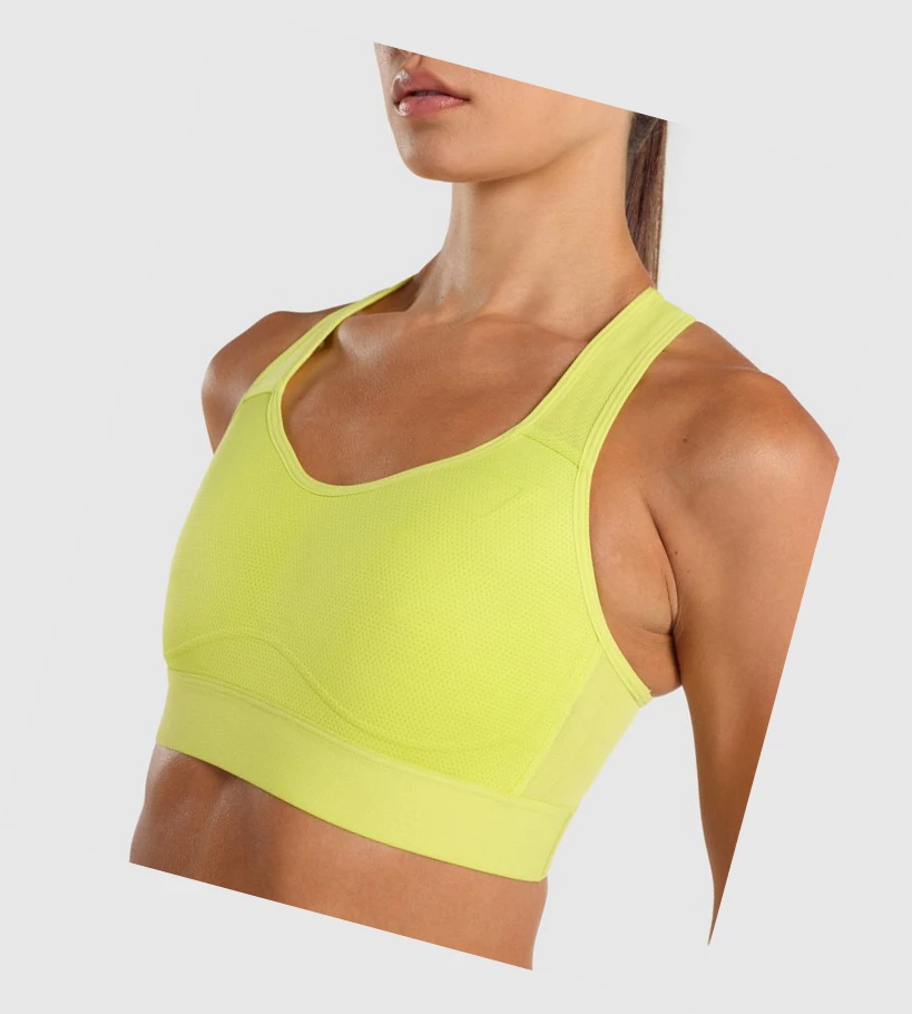 Sujetadores Deportivos Gymshark Ligeros High Support Entrenamiento Mujer Amarillos | USZLOHV-31