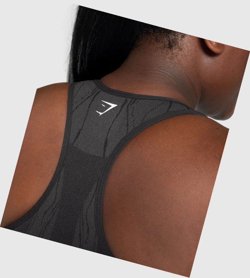 Sujetadores Deportivos Gymshark Mercury Seamless Mujer Negros | IWSFGEK-34