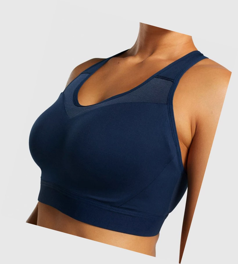 Sujetadores Deportivos Gymshark Open Back Entrenamiento Mujer Azul Marino | TLMWGPY-40