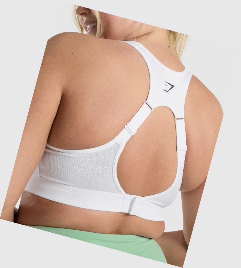 Sujetadores Deportivos Gymshark Open Back Entrenamiento Mujer Blancos | VKMBZNO-32