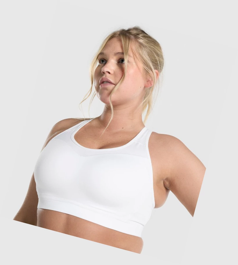 Sujetadores Deportivos Gymshark Open Back Entrenamiento Mujer Blancos | VKMBZNO-32