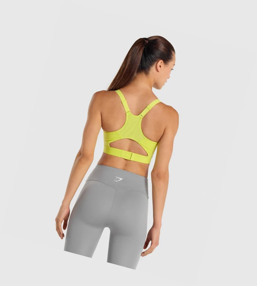 Sujetadores Deportivos Gymshark Racer Back Entrenamiento Mujer Amarillos | HFBCKUW-40